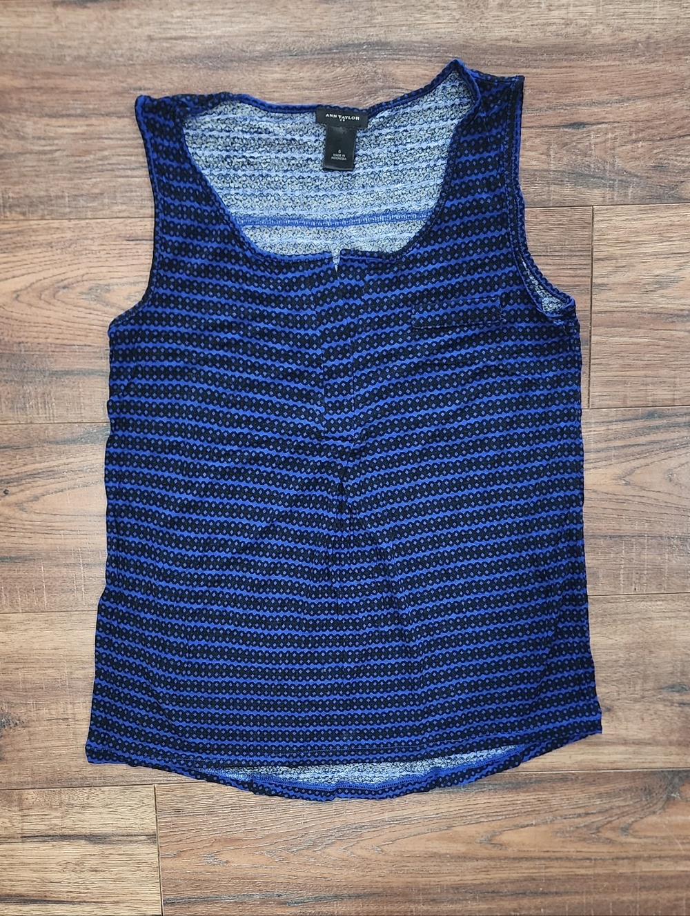 Ann Taylor Women's Casual Striped Scoop Neck Sleeveless Pullover Shirt Small S